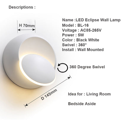 Bright 360 Degree LED Wall Lamp