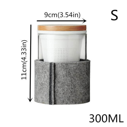 Premium Tea Infuser with Natural Wood Lid