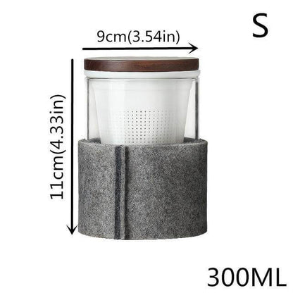 Premium Tea Infuser with Natural Wood Lid