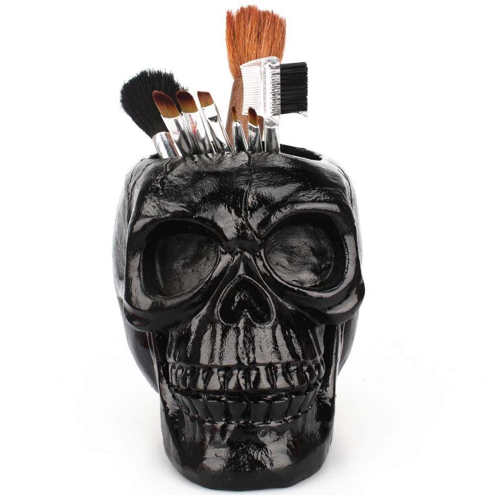 Matte Black Skull Makeup Case