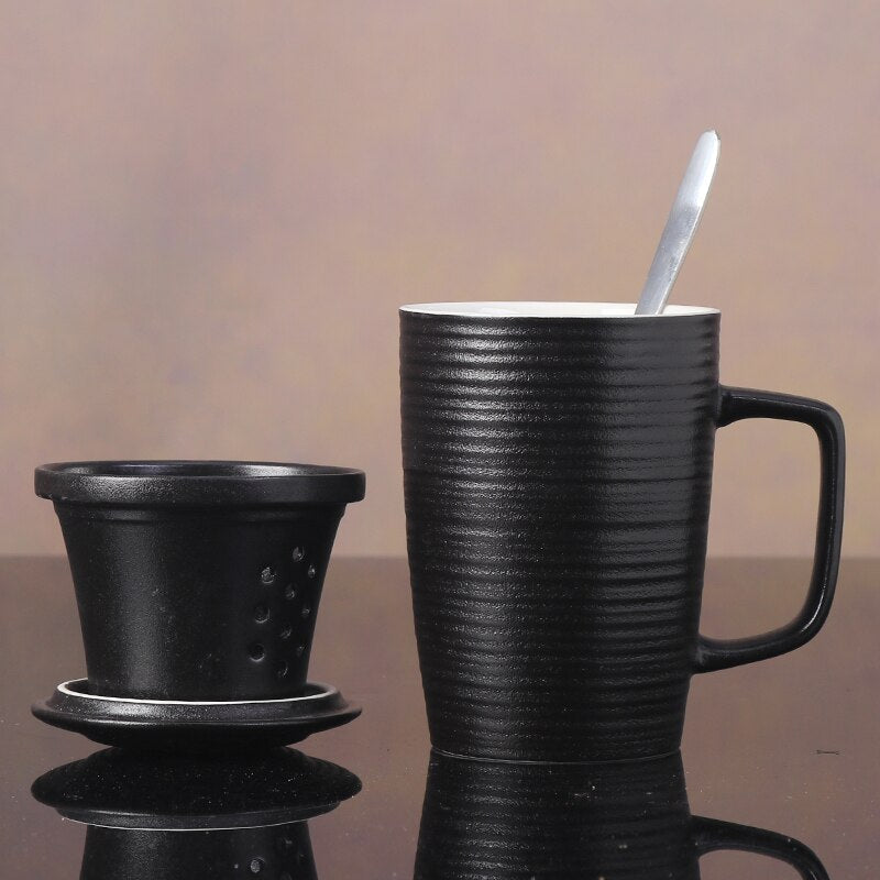 Ceramic Tea Infuser Mug With Lid - Luxicro