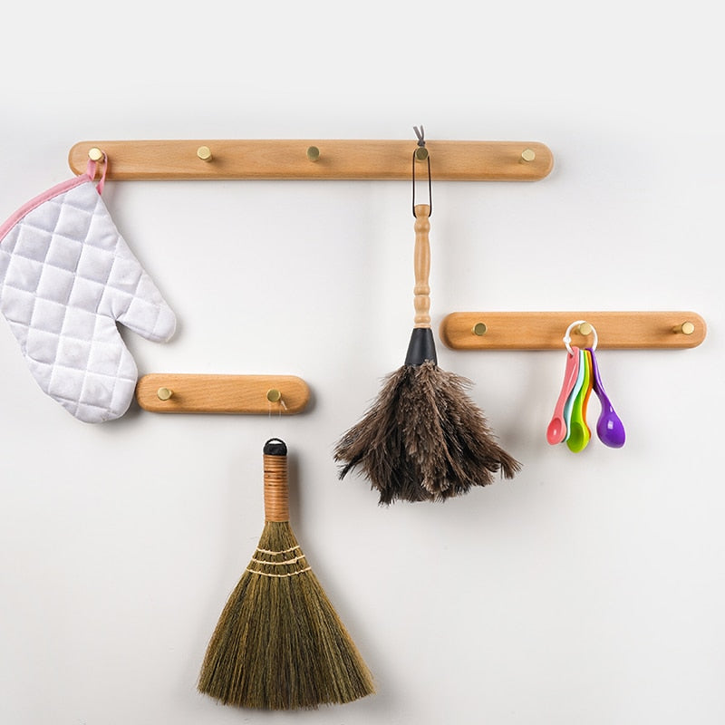 Rustic Wooden Wall Mount Coat Hooks