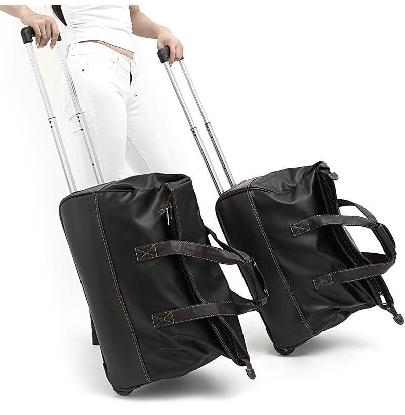 Durable Water Resistant Leather Travel Suitcase