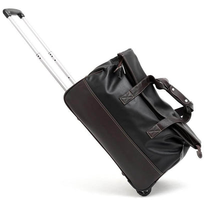 Durable Water Resistant Leather Travel Suitcase