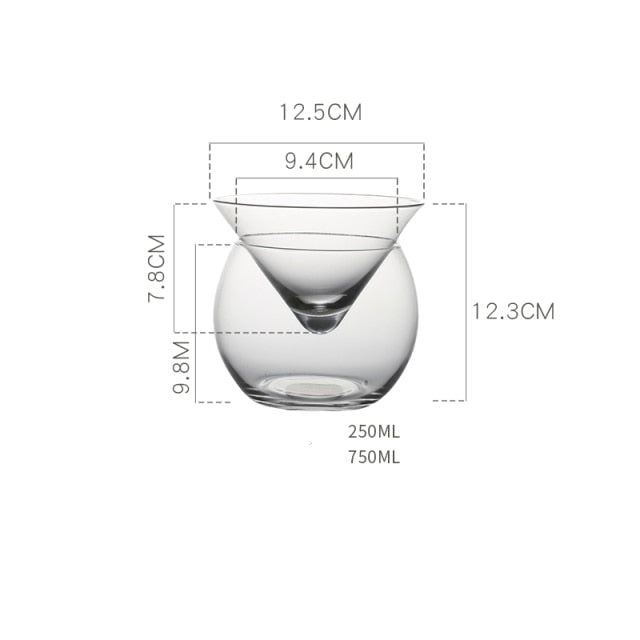 Elegant Clear Martini Cocktail Glass - Luxicro