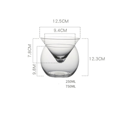 Elegant Clear Martini Cocktail Glass - Luxicro