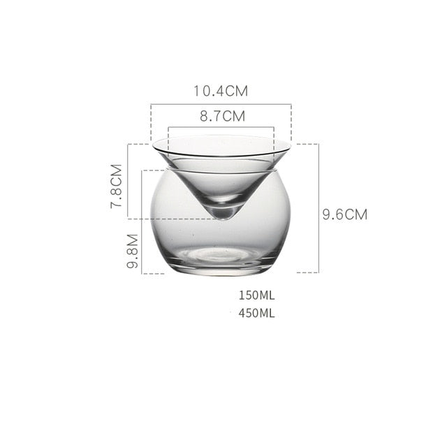 Elegant Clear Martini Cocktail Glass