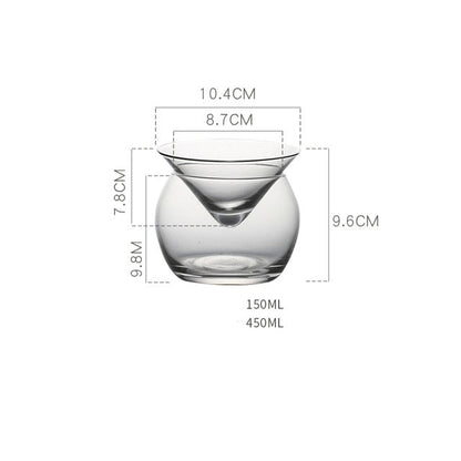 Elegant Clear Martini Cocktail Glass