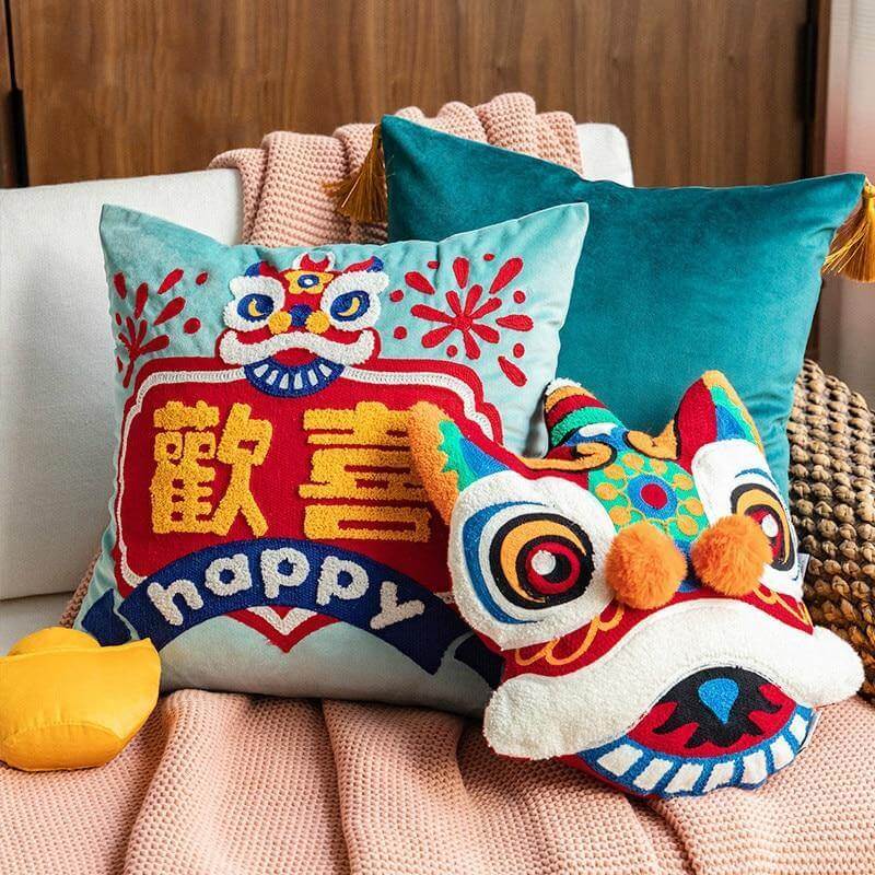 Oriental Dragon Pattern Pillow Covers - Luxicro