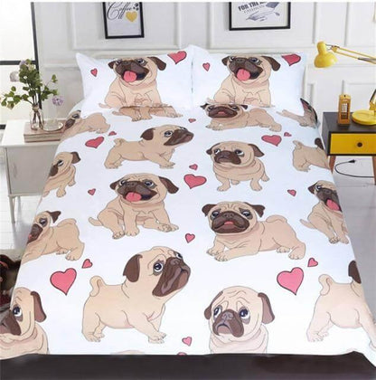 Vibrant Dog 3 Piece Comforter Bedding Set