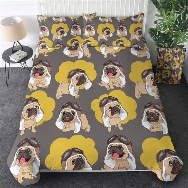 Vibrant Dog 3 Piece Comforter Bedding Set