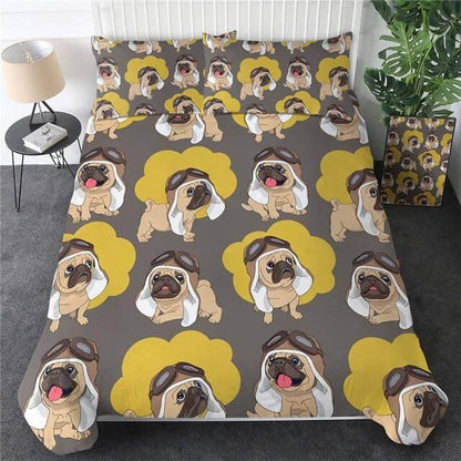 Vibrant Dog 3 Piece Comforter Bedding Set