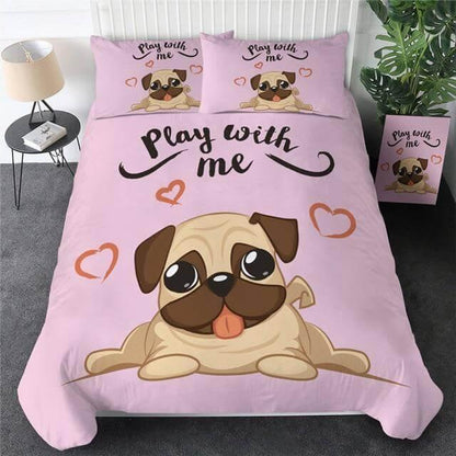 Vibrant Dog 3 Piece Comforter Bedding Set