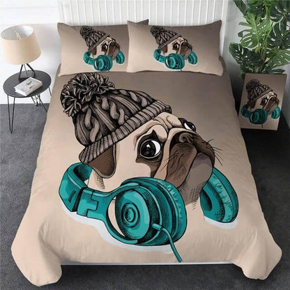 Vibrant Dog 3 Piece Comforter Bedding Set