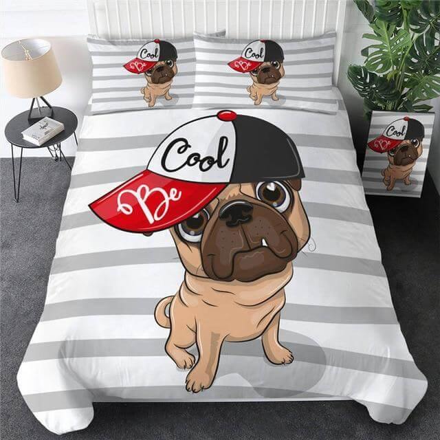 Vibrant Dog 3 Piece Comforter Bedding Set