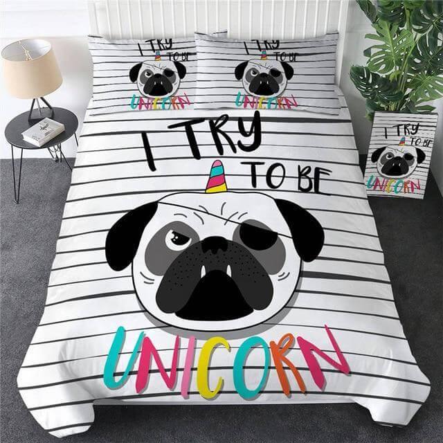 Vibrant Dog 3 Piece Comforter Bedding Set