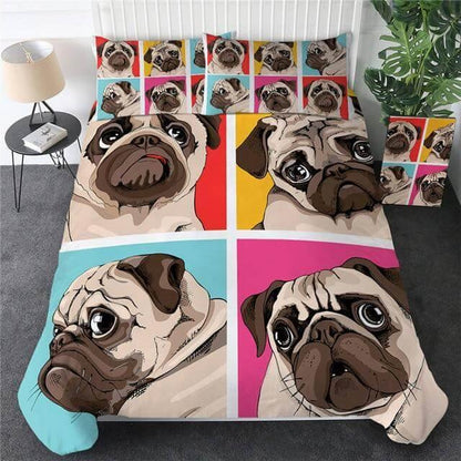 Vibrant Dog 3 Piece Comforter Bedding Set