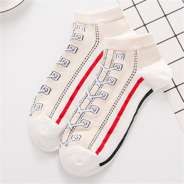 Trendy 3D Print Ankle Socks Canvas Shoes - Luxicro