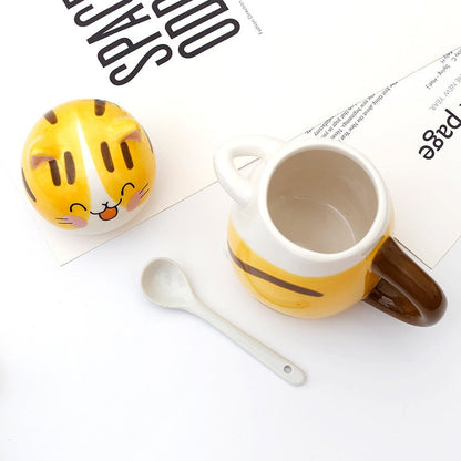 Adorable Kitty Ceramic Coffee Mug Set