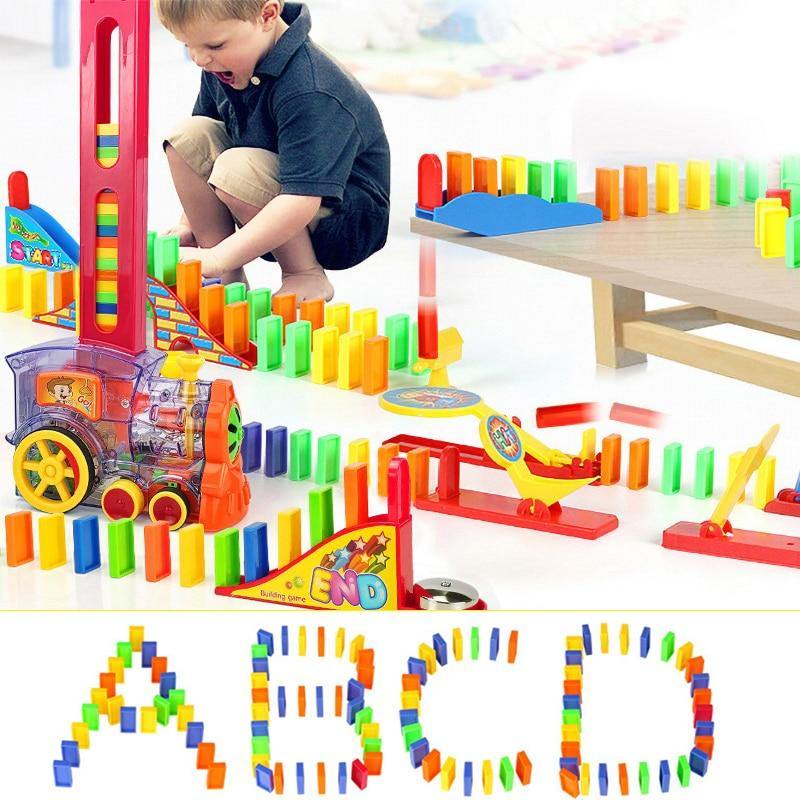 Colorful Kids Wooden Railway Building Set - Luxicro