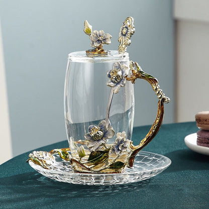 Beautiful Flower Patterned Coffee Mug