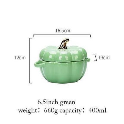 Seasonal Orange Ceramic Baking Dish With Glazed Lid