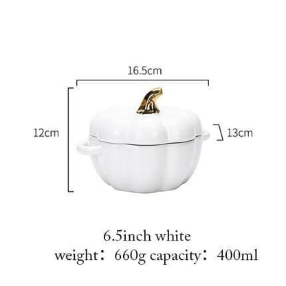 Seasonal Orange Ceramic Baking Dish With Glazed Lid