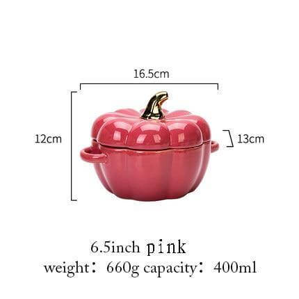 Seasonal Orange Ceramic Baking Dish With Glazed Lid