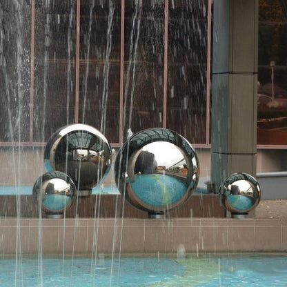 Shiny Silver Garden Ball Ornament - Luxicro