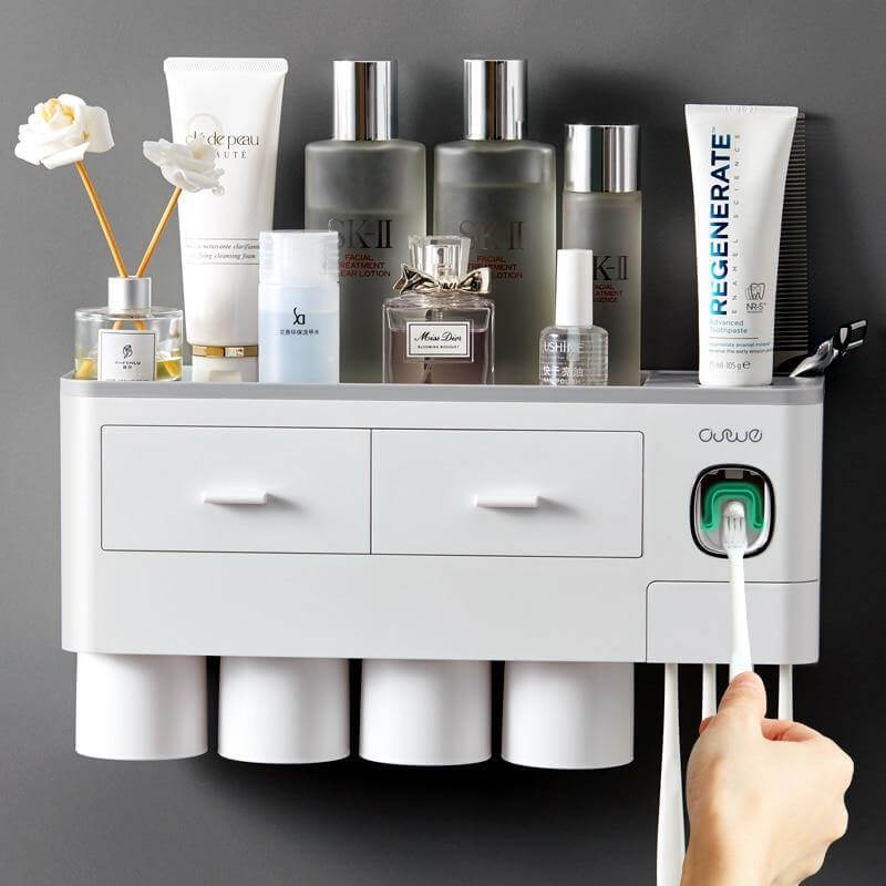 Wall Mounted Compact Bathroom Shelf Organizer - Luxicro