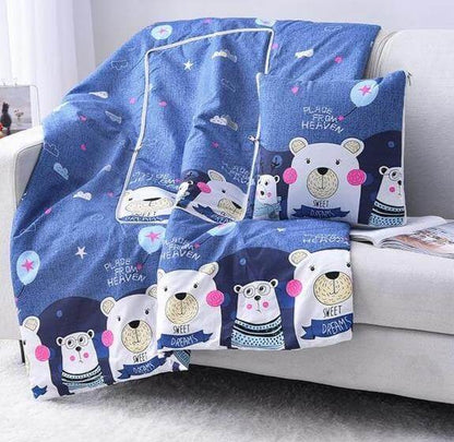 Colorful Kids Character Pillow Blanket