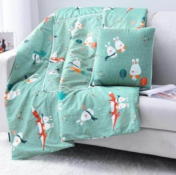 Colorful Kids Character Pillow Blanket