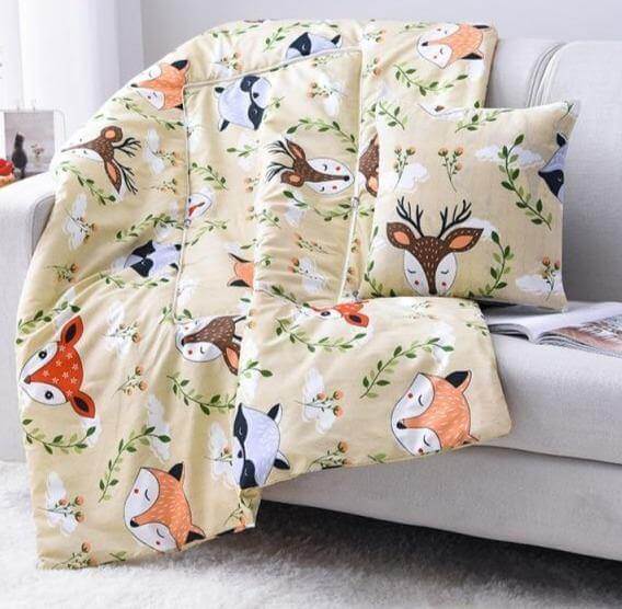 Colorful Kids Character Pillow Blanket