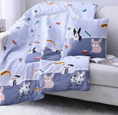 Colorful Kids Character Pillow Blanket
