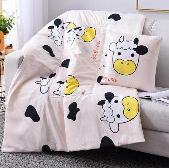 Colorful Kids Character Pillow Blanket