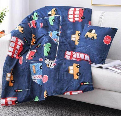 Colorful Kids Character Pillow Blanket