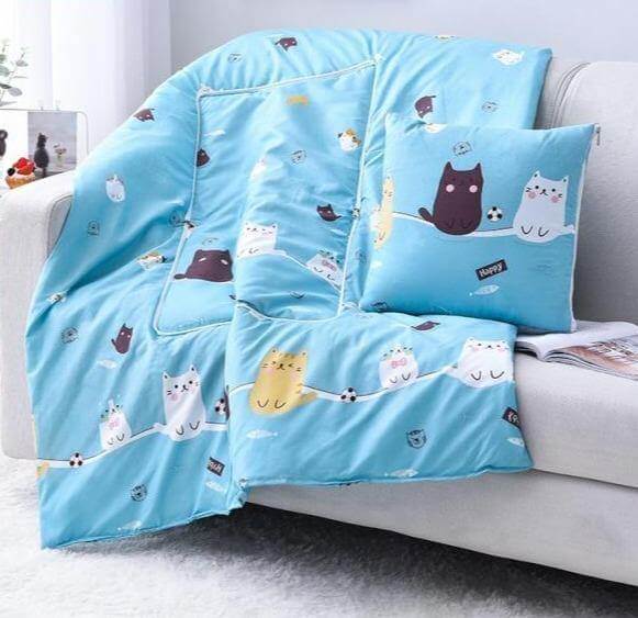 Colorful Kids Character Pillow Blanket