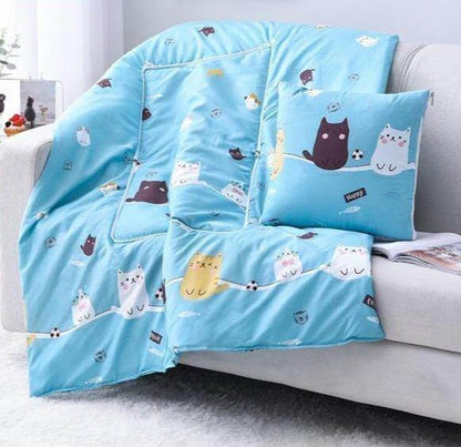 Colorful Kids Character Pillow Blanket