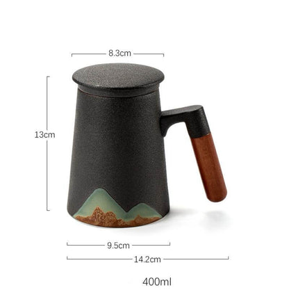 Mountain Landscape Coffee Mug With Built In Strainer