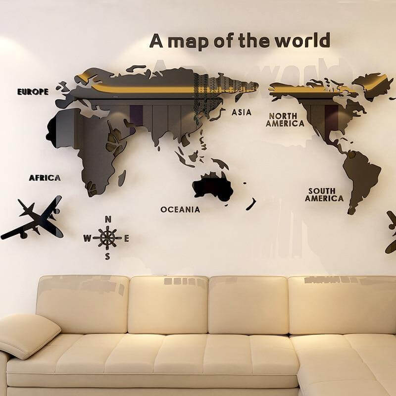 Big World Map Canvas Wall Decor - Luxicro