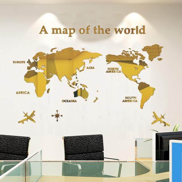 Big World Map Canvas Wall Decor