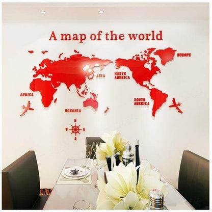 Big World Map Canvas Wall Decor