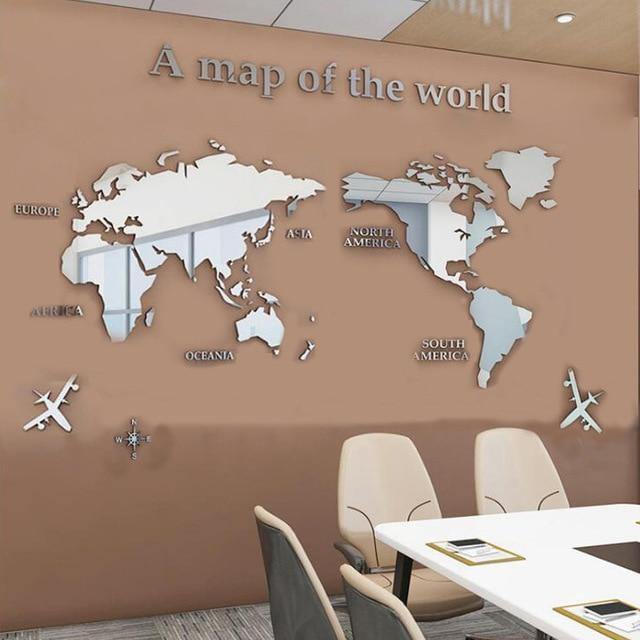 Big World Map Canvas Wall Decor