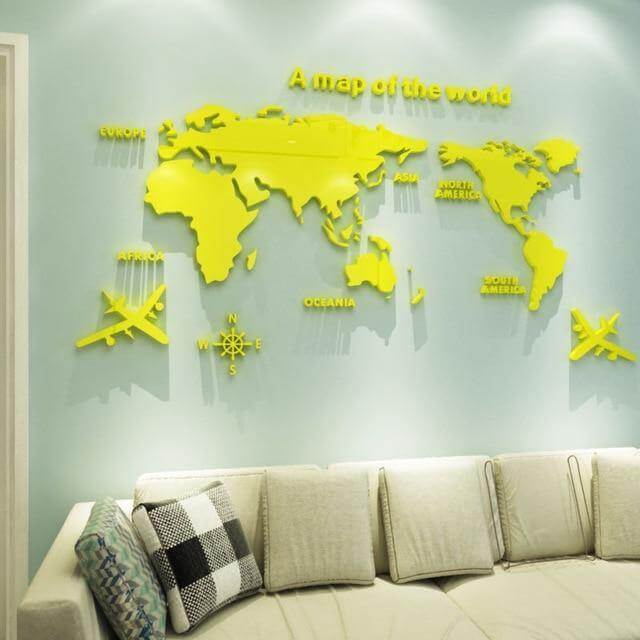 Big World Map Canvas Wall Decor