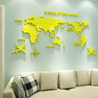 Big World Map Canvas Wall Decor