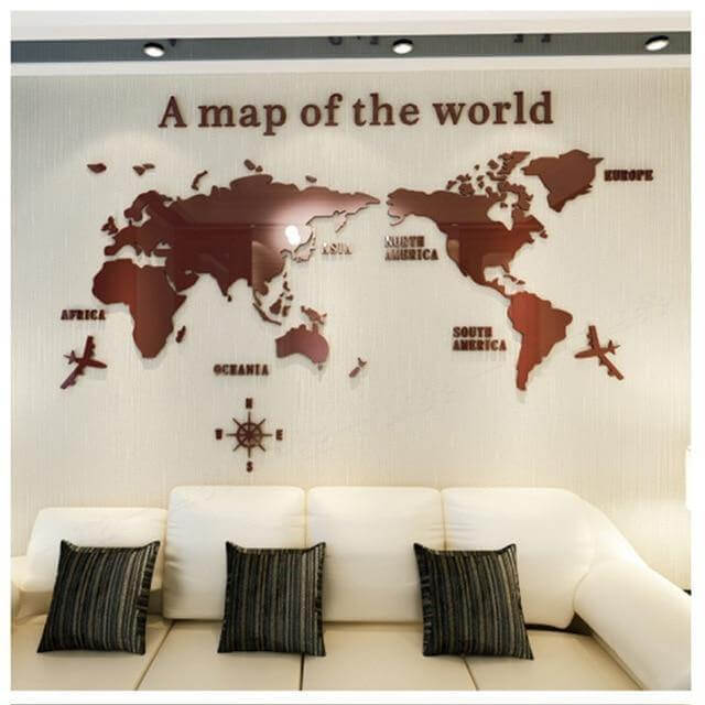 Big World Map Canvas Wall Decor