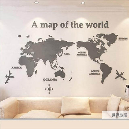 Big World Map Canvas Wall Decor