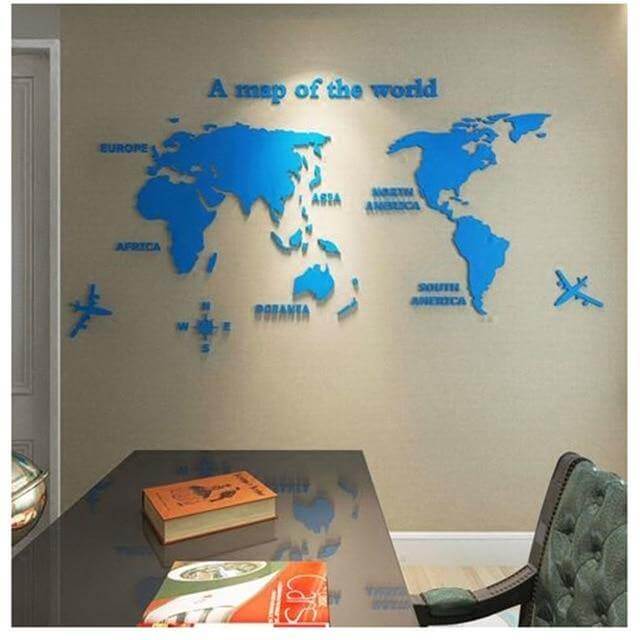 Big World Map Canvas Wall Decor