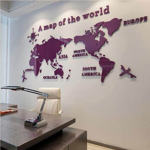 Big World Map Canvas Wall Decor