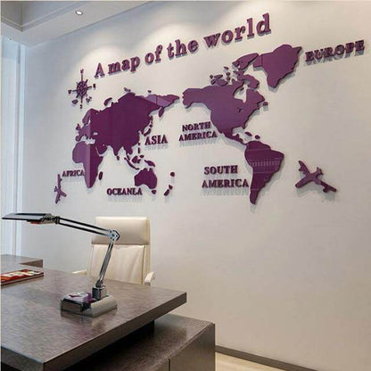 Big World Map Canvas Wall Decor